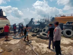 Respon Cepat Polsek Kota Bangun Tangani Kebakaran di Kota Bangun Darat, Polisi Imbau Warga Waspada Bakar Sampah