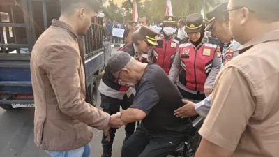 Polwan Polres Metro Tangerang Kota Kawal Aksi Jaringan Advokat Nusantara, Unjuk Rasa Berjalan Tertib