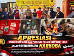 Apresiasi Kinerja Kapolsek IPTU Freddy Surya Purnama dan Personel Polsek Mempawah Hulu dalam Pemberantasan Narkoba